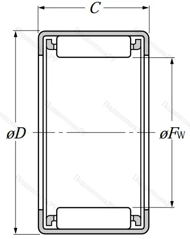 Игольчатый подшипник HK 3512 от производителя  NTN Игольчатый подшипник HK 3512 от производителя  NTN