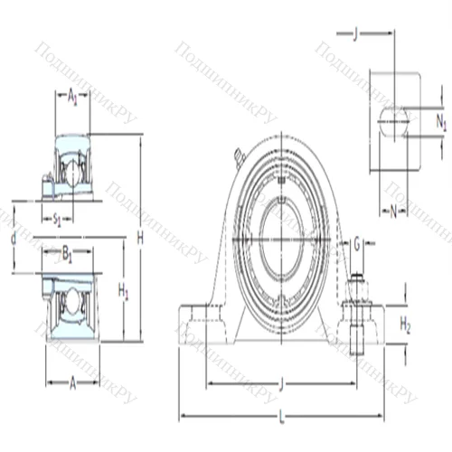 Подшипниковый узел шариковый радиальный SYJ 25 KF+HE 2305 от производителя  SKF