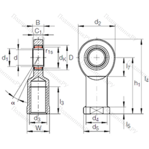Подшипник скольжения сферический GIR 80 UK-2RS от производителя  INA