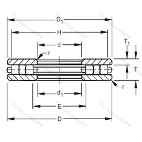 Подшипник роликовый упорный 100TP 144 от производителя  TIMKEN