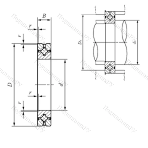 Подшипник роликовый упорно-радиальный с четырехточечным контактом CRBH 4010 A UU от производителя  IKO