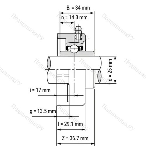 Подшипниковый узел SS-UCFLPL 205-B - Вал: 25 мм от производителя  LPZ