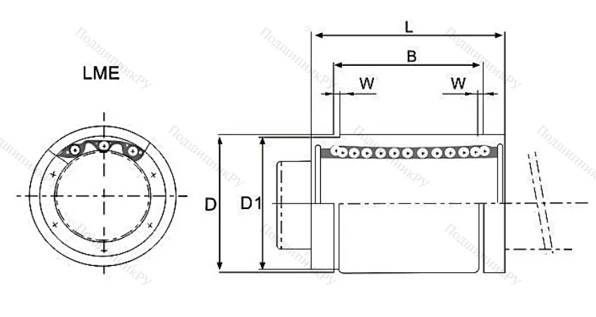 Подшипник LME 20 UU. KB 2045 UU