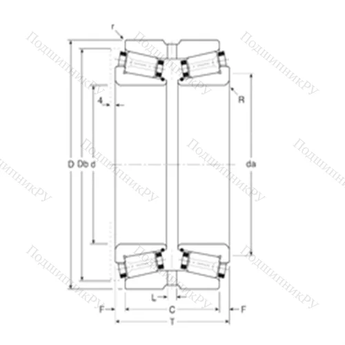 Подшипник роликовый радиально-упорный 110050X/110098XG от производителя  Gamet