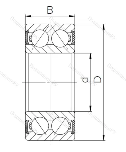 Радиально-упорный шариковый подшипник 3056206 2RS (3206 2RS) в Казани