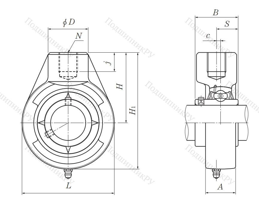 Подшипниковый узел UCHB 212 D 1 (UCHA 212) в Казани