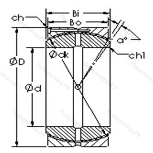 Подшипник скольжения сферический GEH 560HCS от производителя  AST