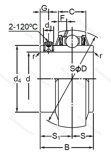 Корпусный подшипник UC 210-30 в Казани