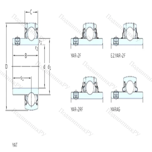 Подшипник шариковый радиальный YAR 217-2F от производителя  SKF