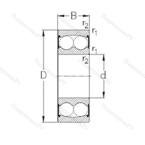 Подшипник шариковый радиальный самоцентрирующийся 2306-2RS от производителя  NKE