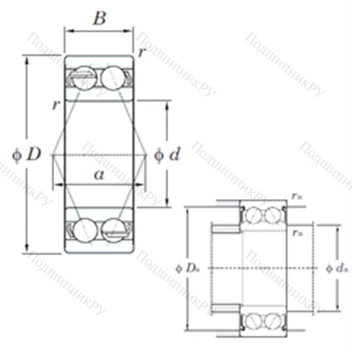 Подшипник шариковый радиально-упорный 5206NSR 1LTSH 2CD 3