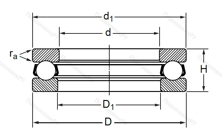 Упорный шариковый подшипник 8310 (51310) в Казани