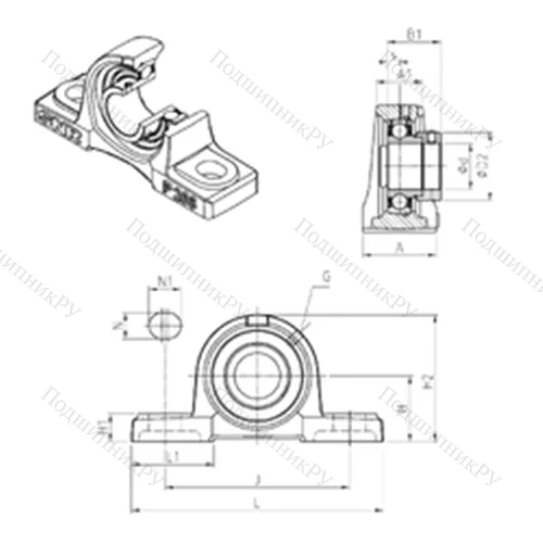 Подшипниковый узел шариковый радиальный ESP 205 от производителя  SNR