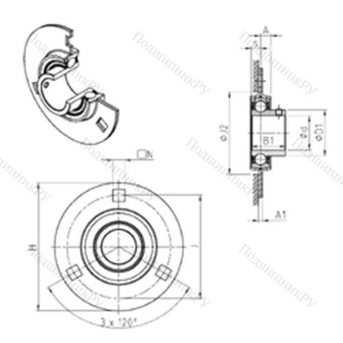 Подшипниковый узел шариковый радиальный USPF 204 от производителя  SNR