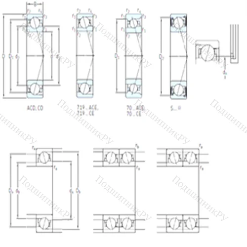 Подшипник шариковый радиально-упорный S 71910 ACB/P 4A от производителя  SKF