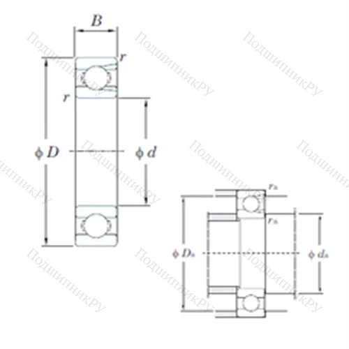 Подшипник шариковый радиальный M 6208