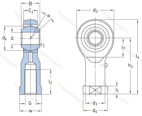 Наконечник штока с внутренней резьбой SIKAC 20 M в Казани