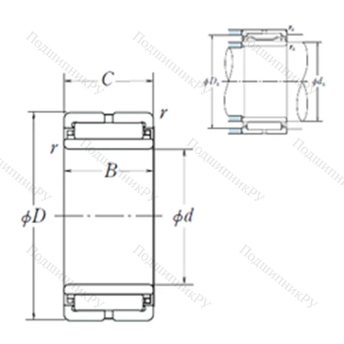 Подшипник игольчатый радиальный NA 4904 от производителя  NSK Подшипник игольчатый радиальный NA 4904 от производителя  NSK