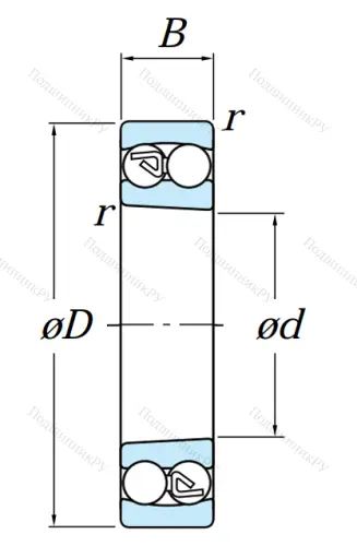 Двухрядный шариковый подшипник 1211 K C 3 от производителя  KOYO