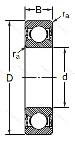 Шариковый однорядный подшипник 1000805 2RS (6805 2RS) в Казани