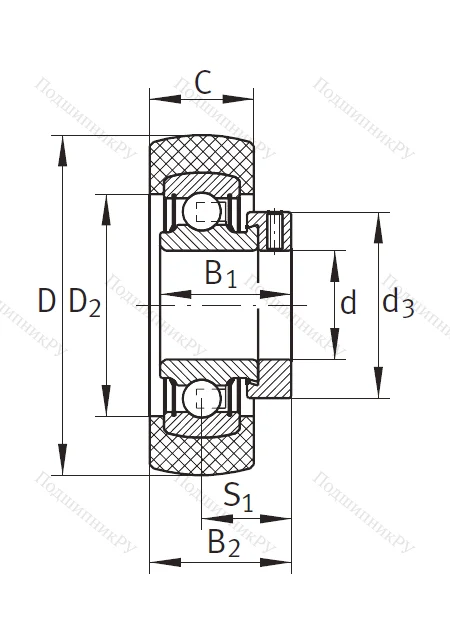 Закрепляемый подшипник RABRB 25/62 FA 106