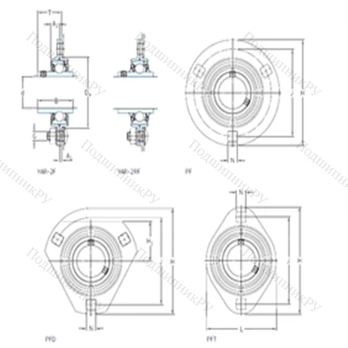 Подшипниковый узел шариковый радиальный PF 1.1/4 TF от производителя  SKF