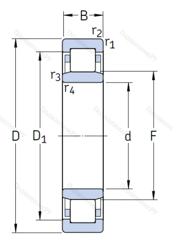 Роликовый цилиндрический подшипник NU 314 ECJ/C 3 от производителя  SKF Роликовый цилиндрический подшипник NU 314 ECJ/C 3 от производителя  SKF