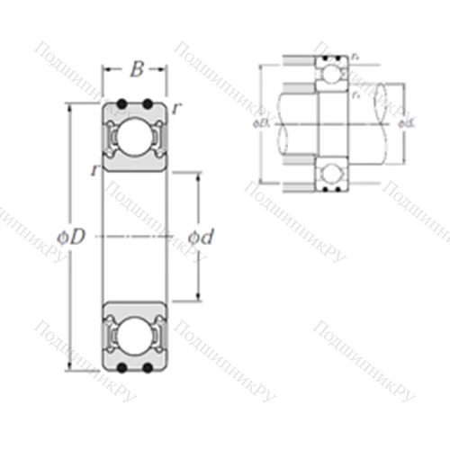 Подшипник шариковый радиальный AC-6203LLU