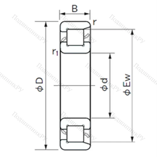 Подшипник роликовый радиальный NF 1011