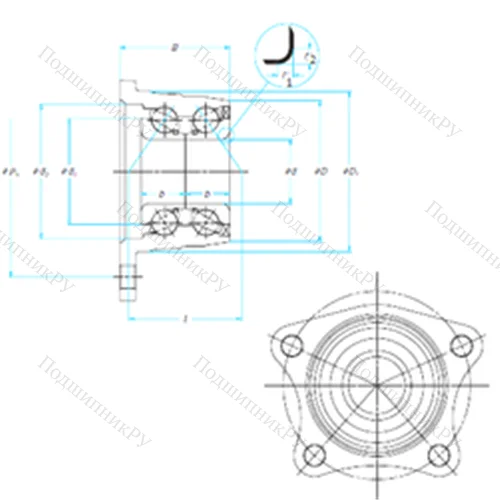 Подшипник шариковый радиально-упорный EP 30BWK 16