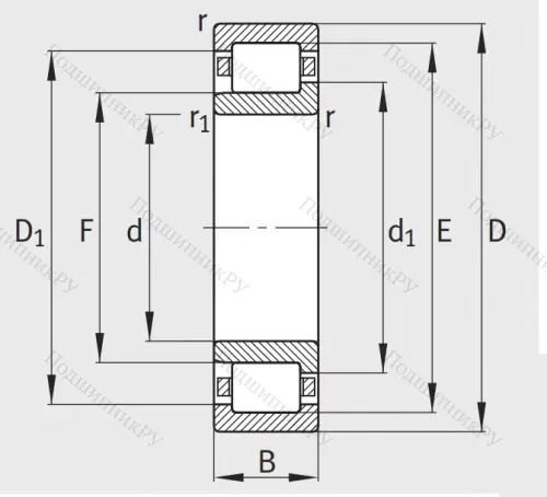Роликовый цилиндрический подшипник NJ 2214 E XL TVP 2 от производителя  FAG