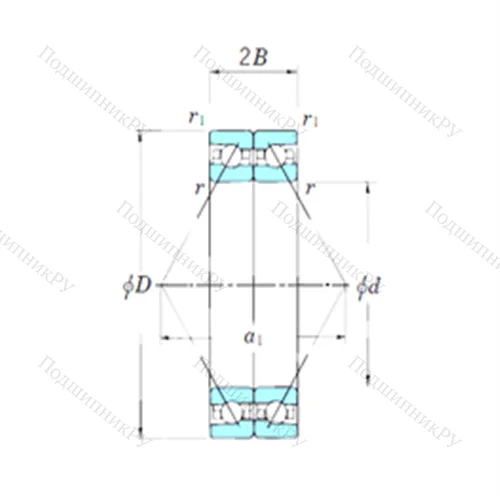 Подшипник шариковый радиально-упорный спаренный ACT 014DB