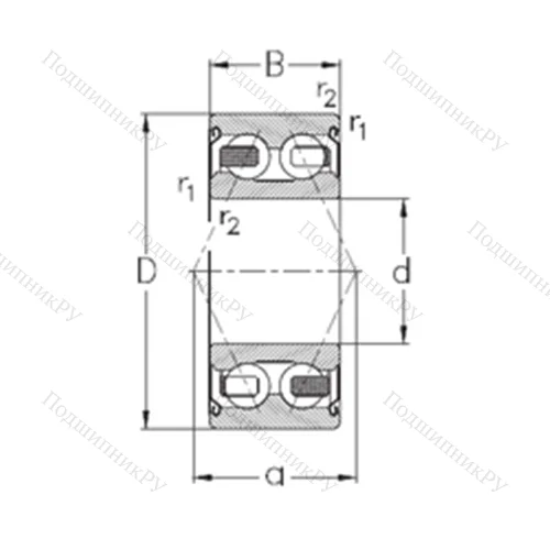 Подшипник шариковый радиально-упорный 3311-B-2Z-TV