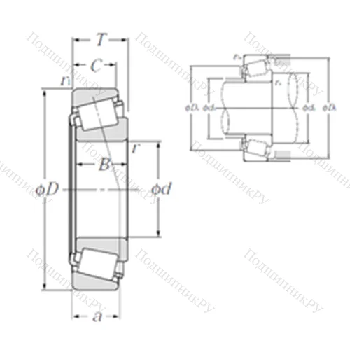 Подшипник роликовый радиально-упорный 4T-25590/25520 от производителя  NTN