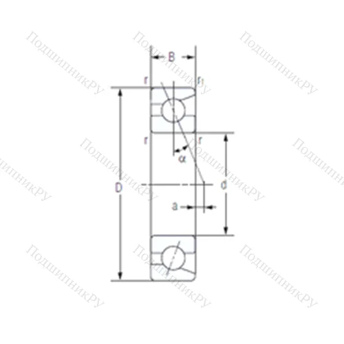 Подшипник шариковый радиально-упорный 7002AC
