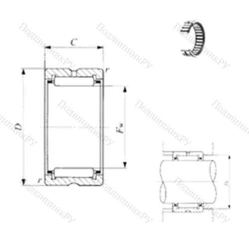 Подшипник игольчатый радиальный TR 223425