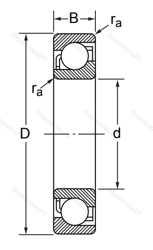 Радиально-упорный шариковый подшипник 7310 AC/DF (346310 Е ГОСТ) в Казани