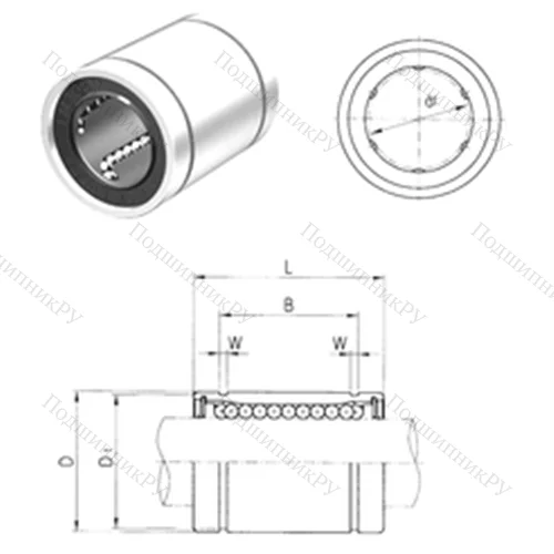 Подшипник шариковый линейный LM 10UU