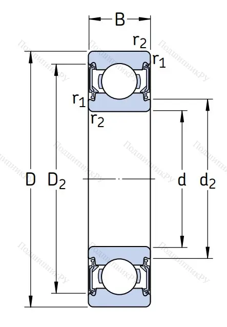 Однорядный шариковый подшипник 6004 2RSLTN 9/C 3VT 162 от производителя  SKF