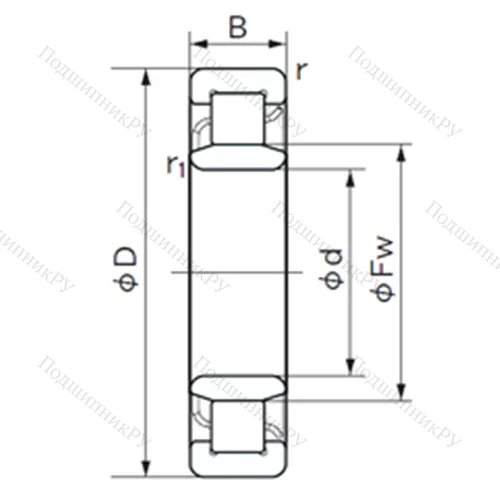 Подшипник роликовый радиальный NU 2219 E