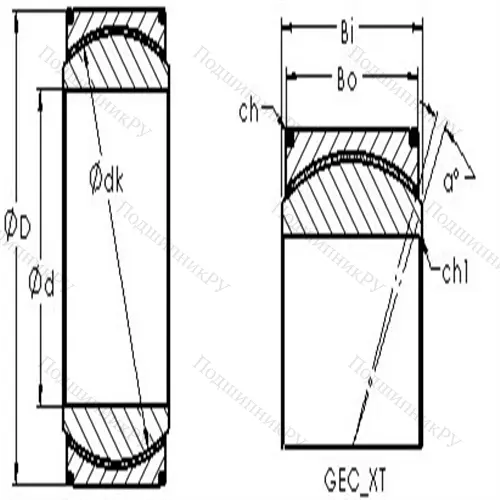 Подшипник скольжения сферический GEH 240XT