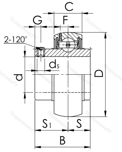 Корпусный подшипник UC 214 (480214 ГОСТ) в Казани