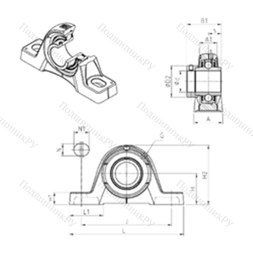 Подшипниковый узел шариковый радиальный EXPE 211 от производителя  SNR