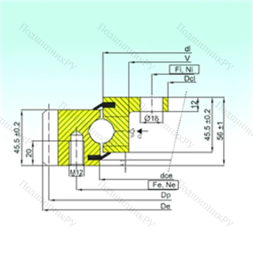 Подшипник шариковый опорно-поворотный EBL.20.0944.201-2STPN от производителя  ISB