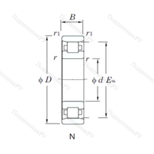 Подшипник роликовый радиальный N 419