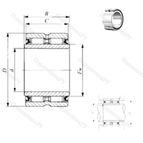 Подшипник игольчатый радиальный GBRI 122416 UU от производителя  IKO