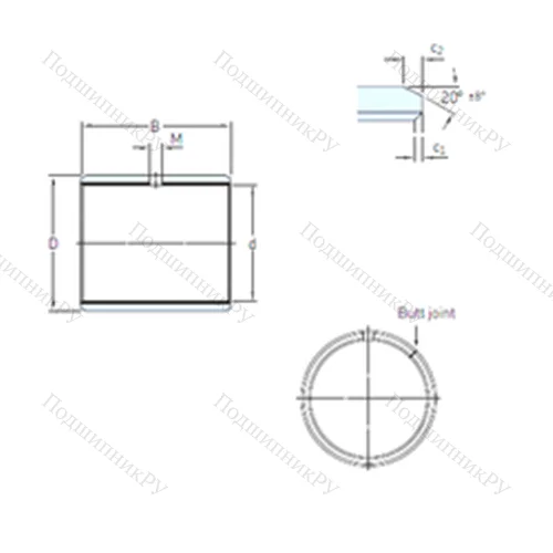 Подшипник скольжения PCM 30030550 M от производителя  SKF Подшипник скольжения PCM 30030550 M от производителя  SKF