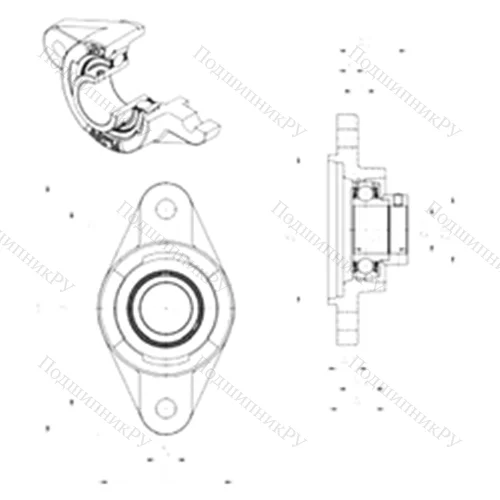 Подшипниковый узел шариковый радиальный ESFLZ 212 от производителя  SNR