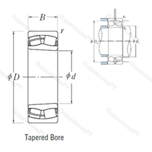 Подшипник роликовый радиальный самоцентрирующийся 22207CKE 4