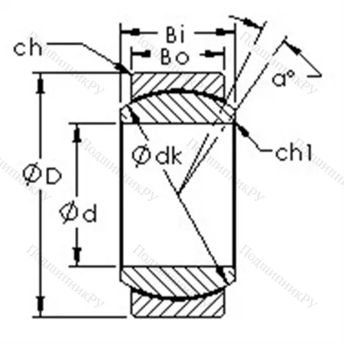 Подшипник скольжения сферический GE 25N